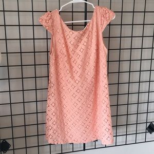 Coral lace dress